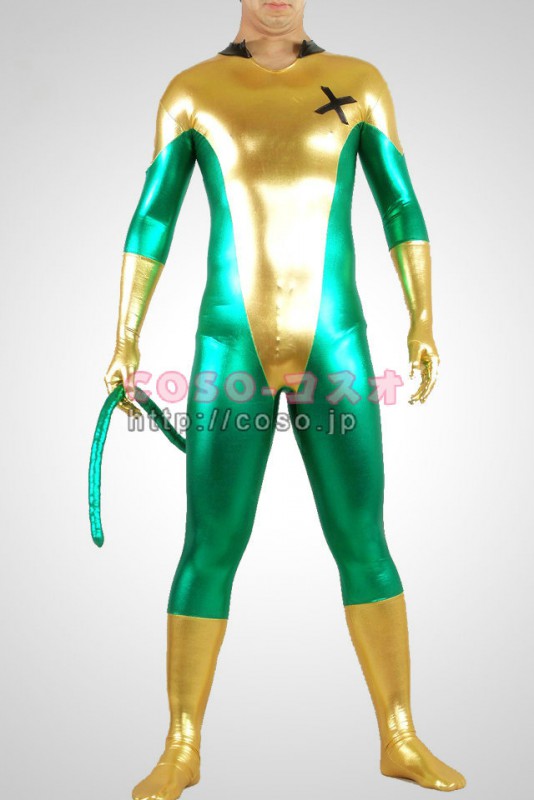 メタリック　全身タイツ　尾付き　NEWタイプ―7taitsu0015