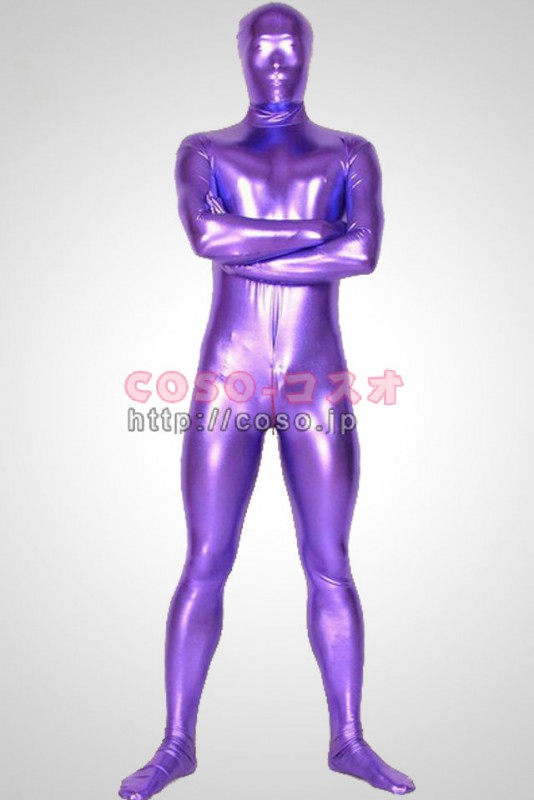 紫　ゼンタイ　メタリック　透明人間　全身タイツ―6taitsu0057
