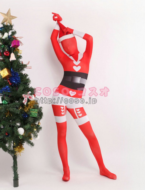二次元のクリスマス 可愛い サンタクロス仮装 ライクラスパンデックス