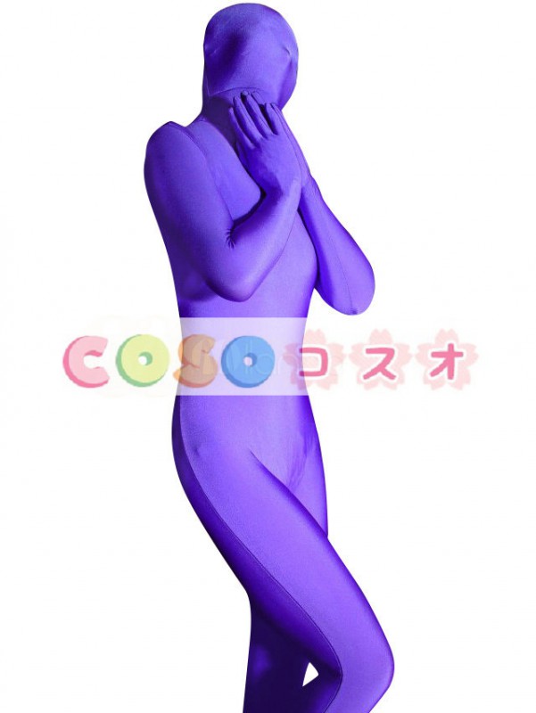 全身タイツ　紫色　単色　開口部のない　新作　変装コスチューム―taitsu-tights0024