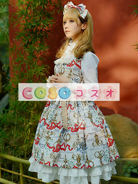 ロリータジャンパースカート　マルチカラー　可愛い　コットン　 ―Lolita0705