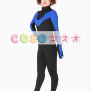 全身タイツ　ブラック×ブルー　男女兼用　大人用　―taitsu-tights1227