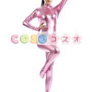 メタリック全身タイツ ピンク ジャンプスーツ 大人用 ―taitsu-tights1462
