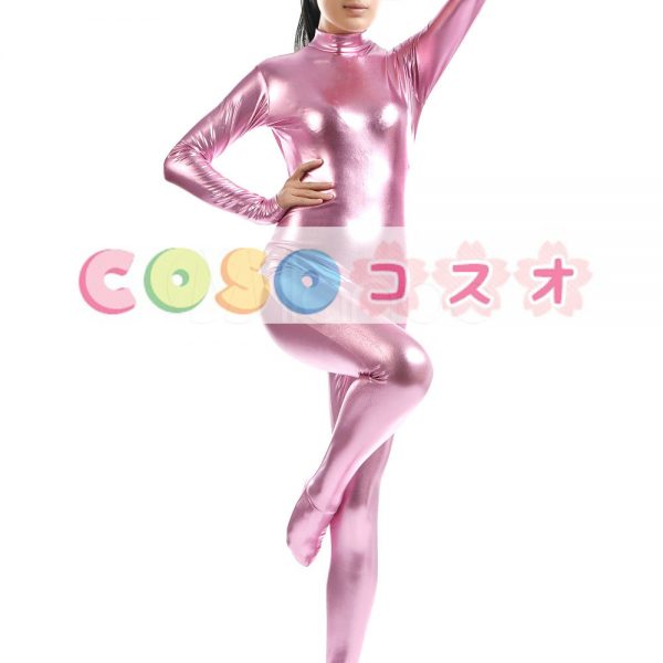 メタリック全身タイツ ピンク ジャンプスーツ 大人用 ―taitsu-tights1462 1 メタリック全身タイツ ピンク ジャンプスーツ 大人用 ―taitsu-tights1462 1