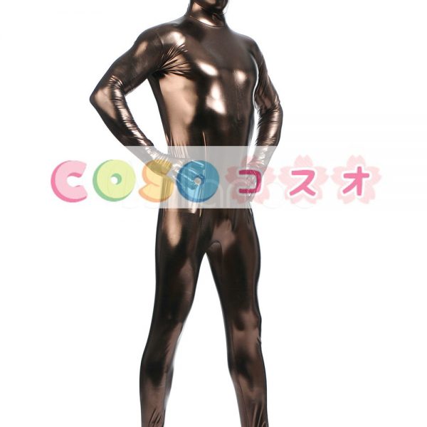 メタリック全身タイツ ブラウン ジャンプスーツ 大人用 ―taitsu-tights1468 1 メタリック全身タイツ ブラウン ジャンプスーツ 大人用 ―taitsu-tights1468 1