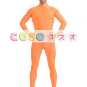 全身タイツ　ライクラ・スパンデックス　大人用　オレンジ色　―taitsu-tights1496