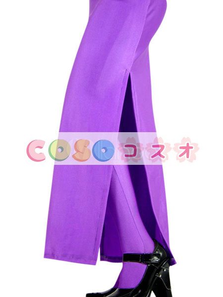 全身タイツ　パープル　女性用　単色　開口部のない　変装コスチューム　―taitsu-tights0056 1