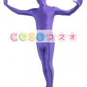 全身タイツ，紫色　単色　大人用　開口部のない全身タイツ　変装コスチューム　ユニセックス　―taitsu-tights0304