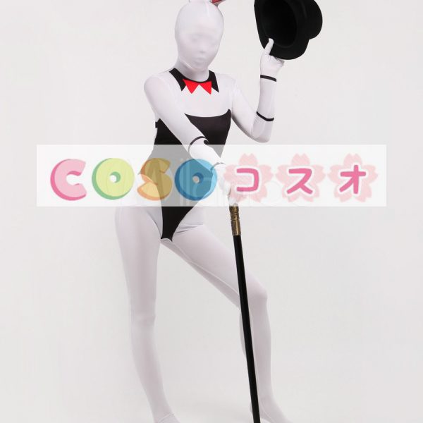 全身タイツ，ウサギ　女性用　大人用　コスチューム　カラーブロック　開口部のない全身タイツ　―taitsu-tights0600 1