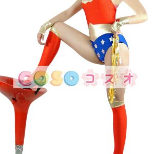 全身タイツ，スーパーヒーロー風　大人用　女性用　セクシー　コスチューム　スーパーガール　―taitsu-tights1049