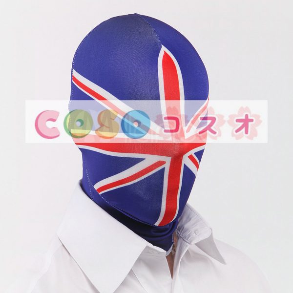 全身タイツアクセサリー，マスク　国旗柄　ファッション　開口部がない　変装コスチューム　―taitsu-tights1199 1