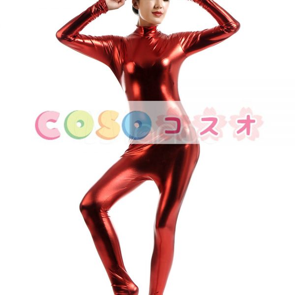 メタリック全身タイツ ダークレッド ジャンプスーツ 大人用 ―taitsu-tights1359 1 メタリック全身タイツ ダークレッド ジャンプスーツ 大人用 ―taitsu-tights1359 1