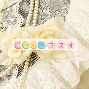 ロリィタワンピース　ホワイト　合成繊維　ロマンチック　ウエディング　 ―Lolita0034