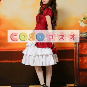 ロリータ服　ワンピース　ワインレッド　ドレス　コットン　スィート　カジュアル　 ―Lolita0086