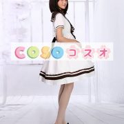 ロリィタ服　ホワイト　ワンピース　セーラースタイル　半袖　リボン ―Lolita0087