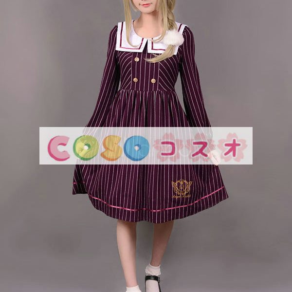 ロリータ服　ワンピース　ストライプ　ドレス　コットン　スィート　ボタン　カジュアル　 ―Lolita0099 1