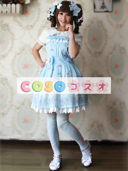 ロリータジャンパースカート　リボン　スィート　シフォン　 ―Lolita0157 1
