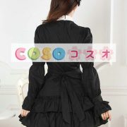 ロリータ服　ワンピース　ブラック　プリント　ドレス　ポリエステル　スィート　レース　カジュアル　 ―Lolita0179
