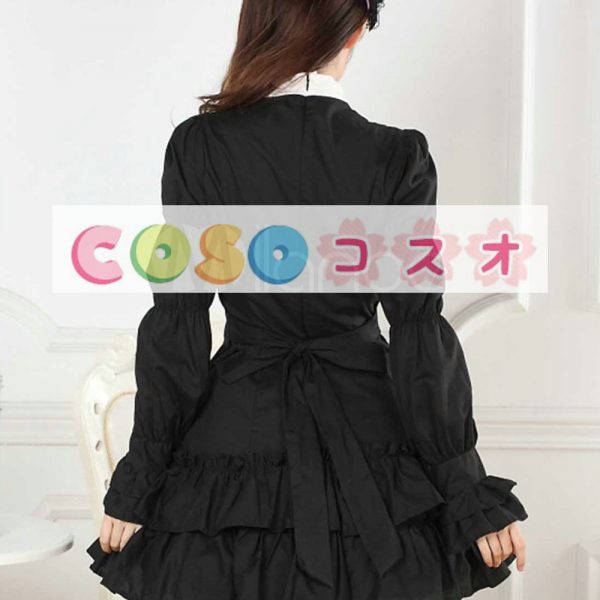 ロリータ服　ワンピース　ブラック　プリント　ドレス　ポリエステル　スィート　レース　カジュアル　 ―Lolita0179 1