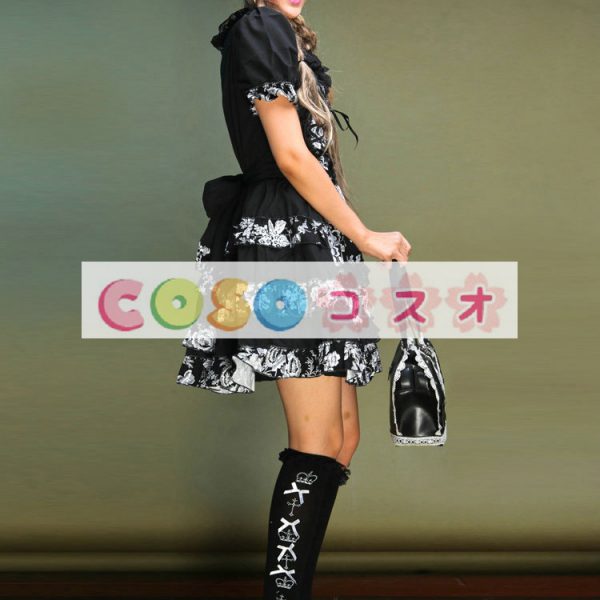 ロリータ服，ワンピース　全２色　スクエアネック　リボン　半袖　姫様風 ―Lolita0193 1