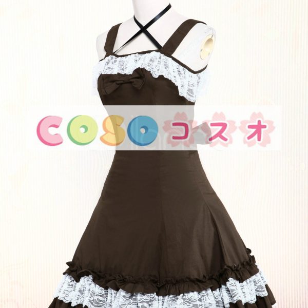 ロリータジャンパースカート，ブラウン　レース　クラシック＆トラディション　コットン　女の子らしさ満点 ―Lolita0232 1