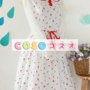 ロリータ服　ワンピース　ホワイト　プリント　ドレス　コットン　スィート　ファスナー　カジュアル　 ―Lolita0269