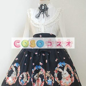ロリータ服　スカート　ブラック　 ―Lolita0280