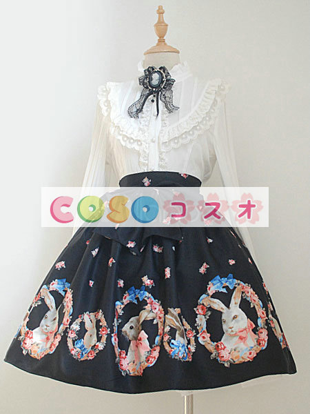 ロリータ服　スカート　ブラック　 ―Lolita0280
