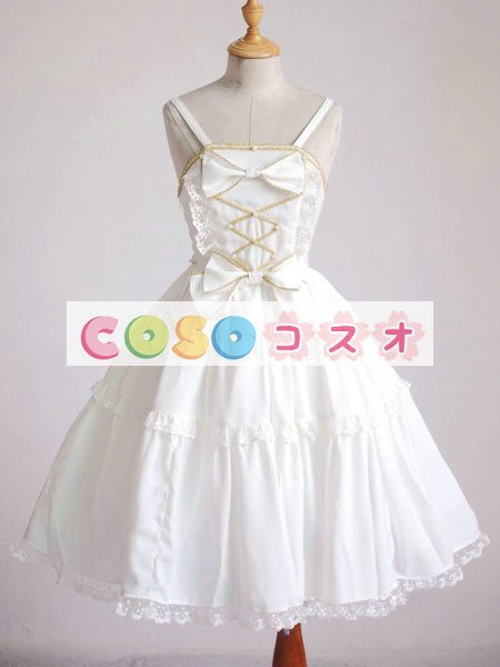 ロリータ服 ワンピース エクリュホワイト ストッキング シフォン ノースリーブ ―Lolita0285 1 ロリータ服 ワンピース エクリュホワイト ストッキング シフォン ノースリーブ ―Lolita0285 1