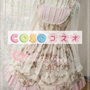ロリータジャンパースカート　ピンク　編み上げ　可愛い　コットン　 ―Lolita0288