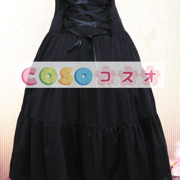 ブラック　コットン　ロリィタスカート　ハイウェスト　フリル ―Lolita0293 1