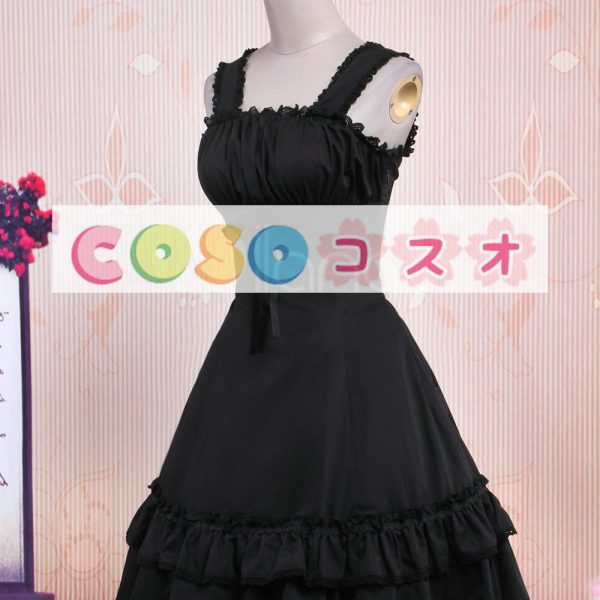 ロリータジャンパースカート，ブラック　レース　ティアド　クラシック＆トラディション　コットン　 ―Lolita0314 1