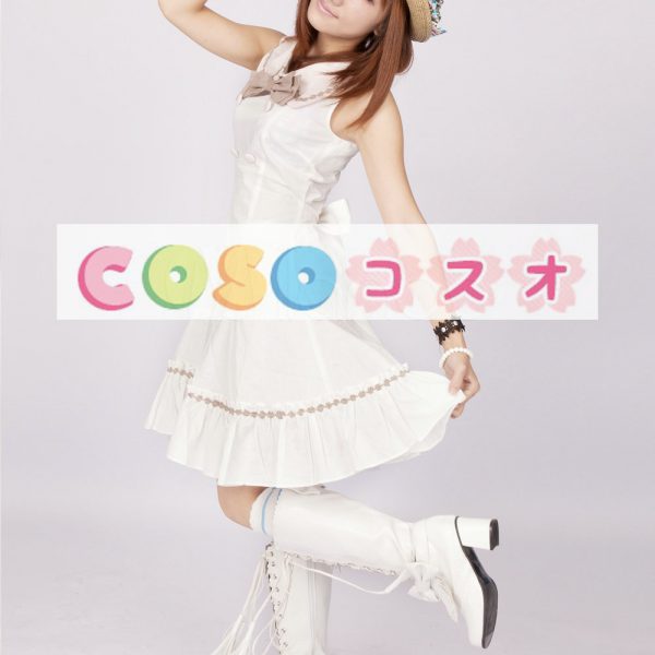 ロリータワンピース,ホワイト リボン 蝶結び クラシック&トラディション コットン ―Lolita0321 1 ロリータワンピース,ホワイト リボン 蝶結び クラシック&トラディション コットン ―Lolita0321 1