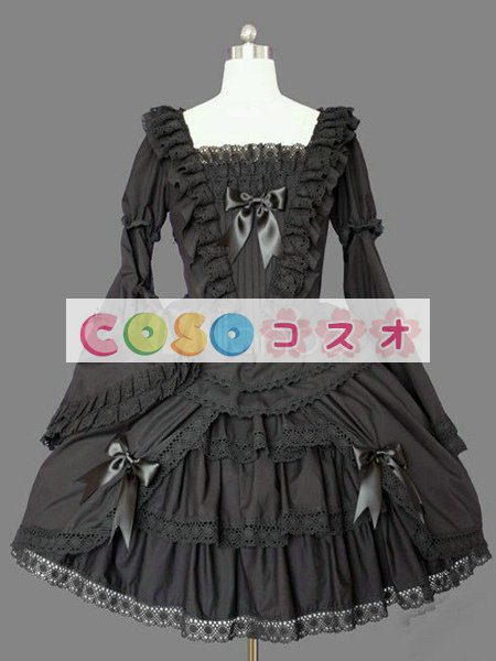 ロリータ服　ワンピース　ドレス　コットン１００％　洋装　長袖　 ―Lolita0329 1