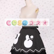 ロリィタスカート　ブラック　白い水玉　可愛いバニー ―Lolita0450