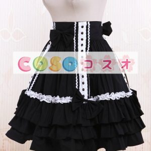 ロリィタスカート　ブラック　コットン　スウィート　ブラックスカート ―Lolita0505