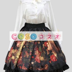 ロリータ服　スカート　ブラック　ハイウエスト ―Lolita0508