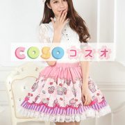 ロリータ服 スカート プリント柄 レース付き ―Lolita0517