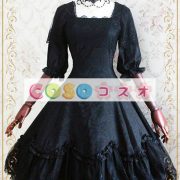 ロリータ服　ワンピース　ボディコン　ドレス　合成繊維　ゴシック　五分袖　スクエアネック　レース　カジュアル　 ―Lolita0525