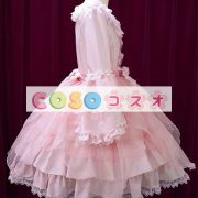 ロリータ服　ワンピース　ピンク　チュニック　プリント柄　コットン　可愛い　半袖　パーティー　 ―Lolita0649