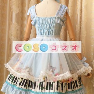 ロリータジャンパースカート　リボン　可愛い　ポリエステル　 ―Lolita0659