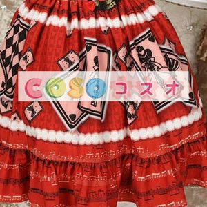 エレガントな赤レース ゴスロリ スカートを印刷 ―Lolita0679