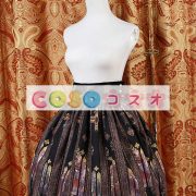 ロリータ服　スカート　ブラック　レトロ　プリント柄　 ―Lolita0681