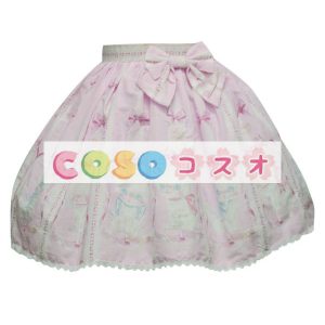 ロリィタスカート　合成繊維　プリント柄　パーティー　可愛い　 ―Lolita0759