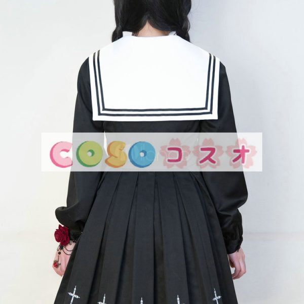 ロリィタジャンパースカート　結び　伝統的　アセテート　折り襟　ストリートウェア　ロゴ柄　 ―Lolita0785 1