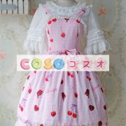 陽気なプリントとレース トリム甘いロリータ ジャンパー ドレス ―Lolita0849