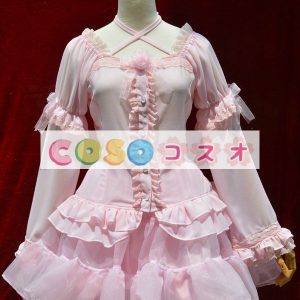 ロリータ服　セット　シャツ＆スカート　ピンク　長袖　スィート　 ―Lolita0924