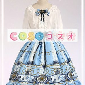 ロリータ服　スカート　スィート　プリント　刺繍入り　新作　人気 ―Lolita0106