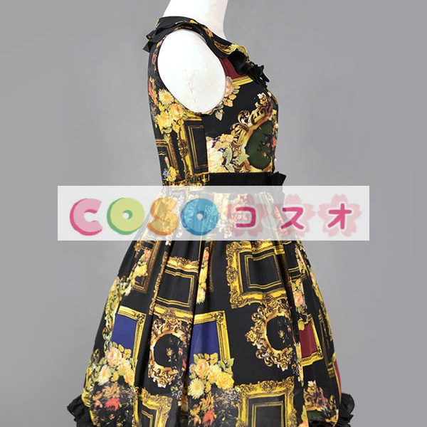ロリータジャンパースカート　ブラック　レトロ　シフォン　 ―Lolita0741 1