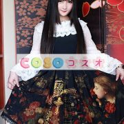 黒プリント シフォン ジャンパー スカート ―Lolita0789